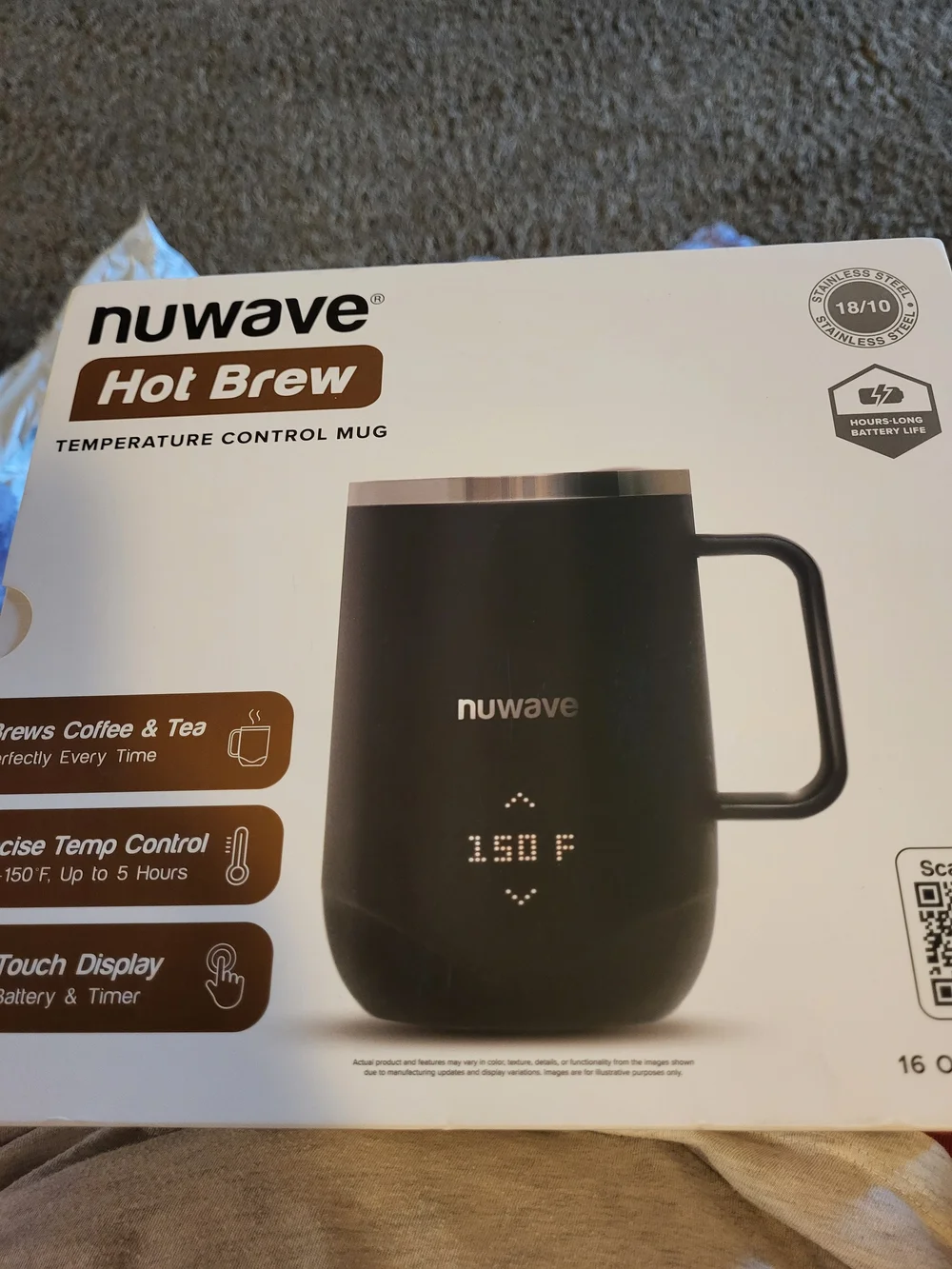 nuwave Hot Brew Temperature Control Mug - Black